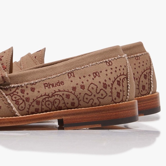 Rhude Bandana Loafers Canvas Shoes Men’s 9 New In Box - Picture 4 of 7